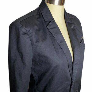 G by Guess Blazer Womens Size XS Black Wax Coated Career Wear